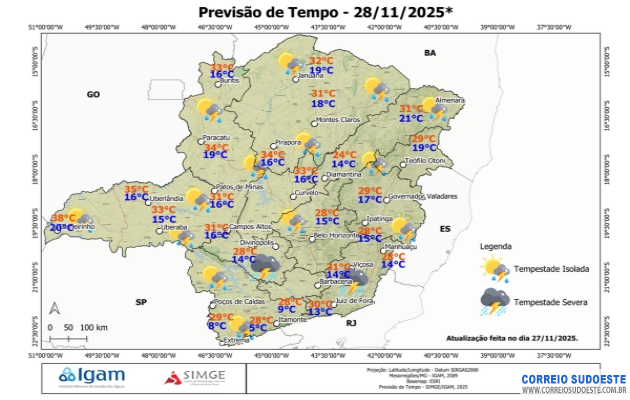 Previsão-para-sexta-feira-de-chuvas-e-tempestades-isoladas-por-Minas-Gerais