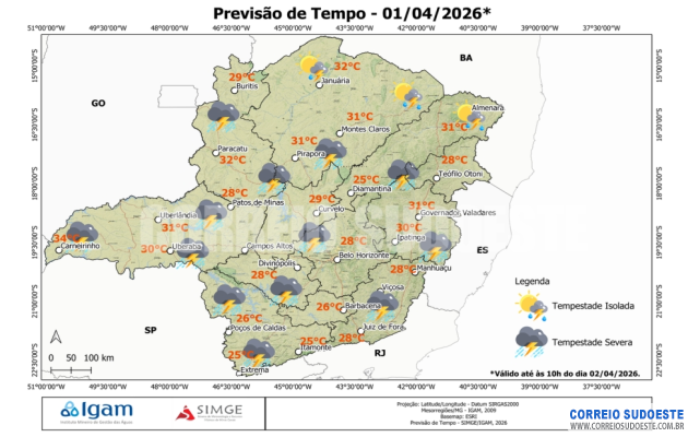 Tempestades-se-espalham-por-Minas:-risco-de-chuvas-fortes-em-todas-as-regiões
