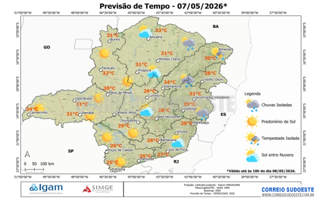 Clima-dividido:-instabilidades-no-Sul-e-Norte,-sol-e-calor-no-Sudeste-e-Centro-Oeste